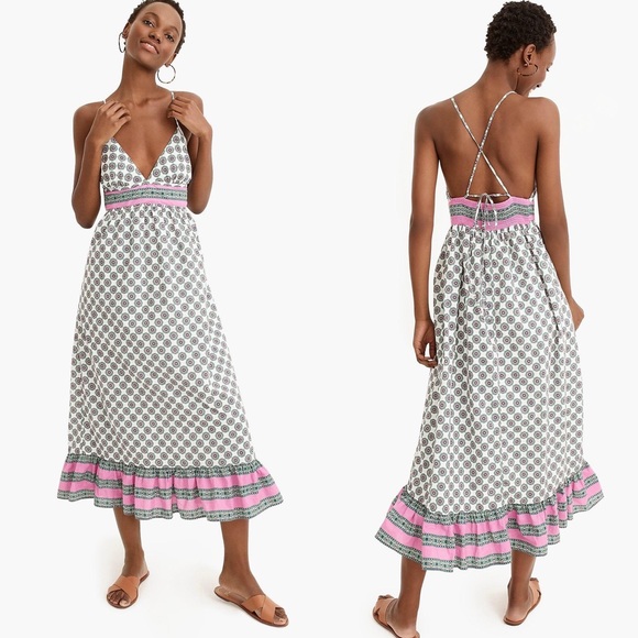 J. Crew Dresses & Skirts - J. CREW Strappy Midi Dress In Block-print Floral